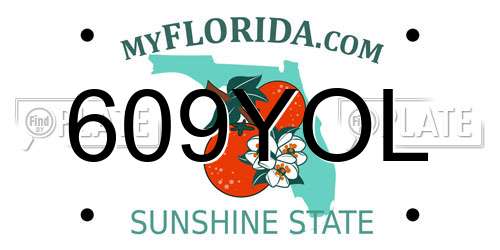 609YOL Florida License Plate