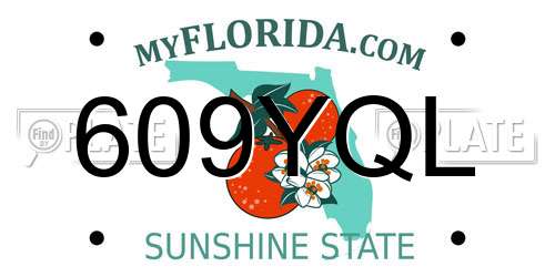 609YQL Florida License Plate