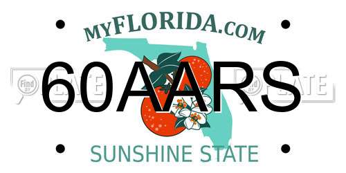 60AARS Florida License Plate