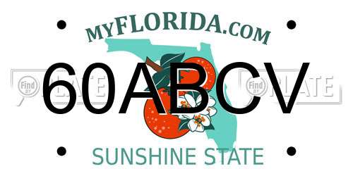 60ABCV Florida License Plate