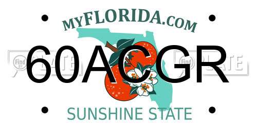 60ACGR Florida License Plate