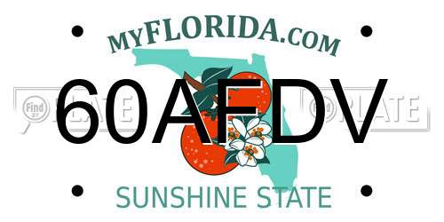 60AFDV Florida License Plate