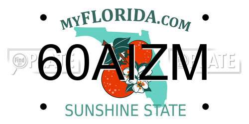 60AIZM Florida License Plate