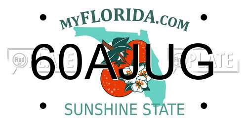 60AJUG Florida License Plate