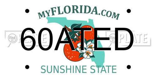 60ATED Florida License Plate