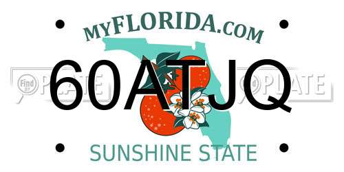60ATJQ Florida License Plate