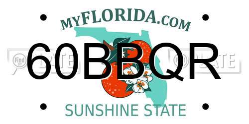 60BBQR Florida License Plate