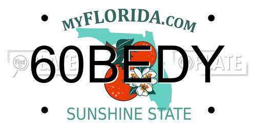 60BEDY Florida License Plate