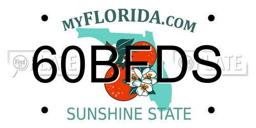 60BFDS Florida License Plate