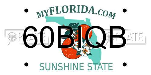 60BIQB Florida License Plate