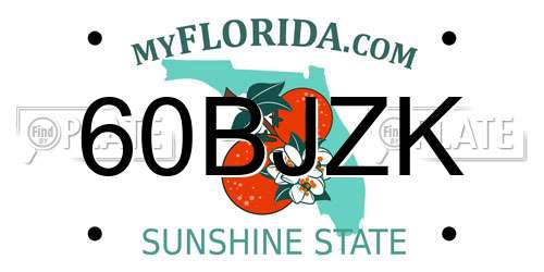 60BJZK Florida License Plate
