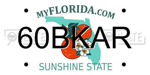 60BKAR Florida License Plate