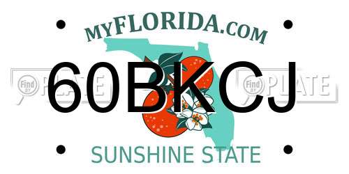 60BKCJ Florida License Plate