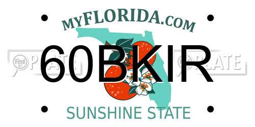 60BKIR Florida License Plate