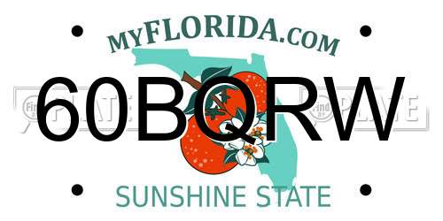 60BQRW Florida License Plate