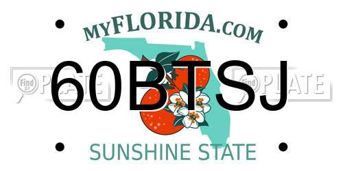 60BTSJ Florida License Plate