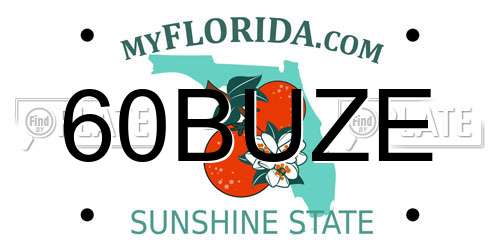 60BUZE Florida License Plate