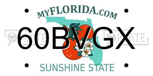 60BVGX Florida License Plate