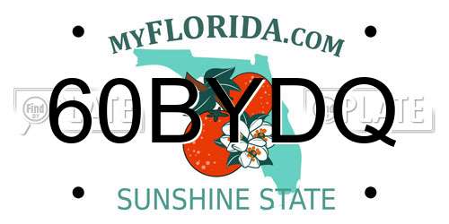 60BYDQ Florida License Plate