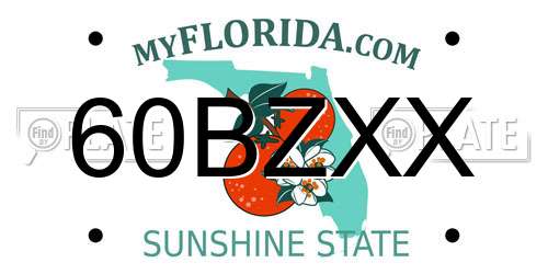60BZXX Florida License Plate