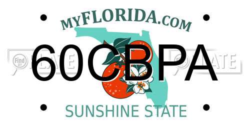 60CBPA Florida License Plate