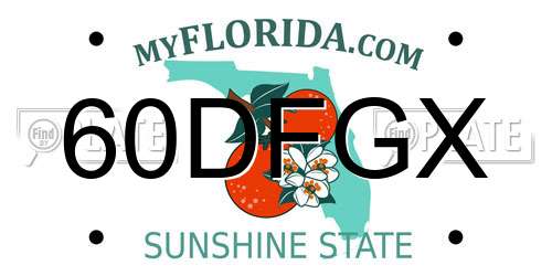 60DFGX Florida License Plate