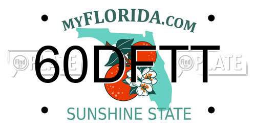 60DFTT Florida License Plate