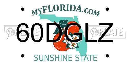 60DGLZ Florida License Plate