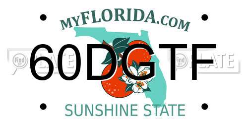 60DGTF Florida License Plate
