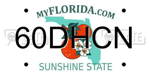 60DHCN Florida License Plate