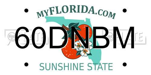 60DNBM Florida License Plate