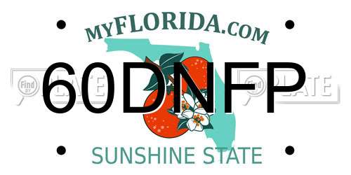 60DNFP Florida License Plate
