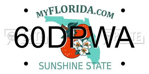 60DPWA Florida License Plate