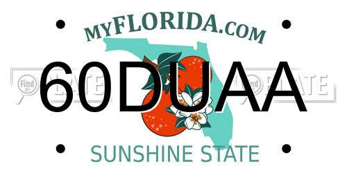 60DUAA Florida License Plate