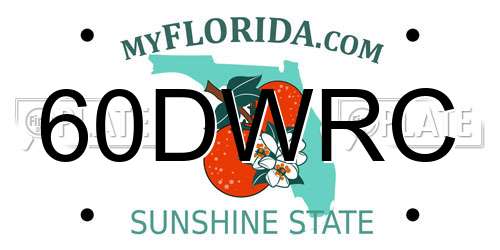 60DWRC Florida License Plate
