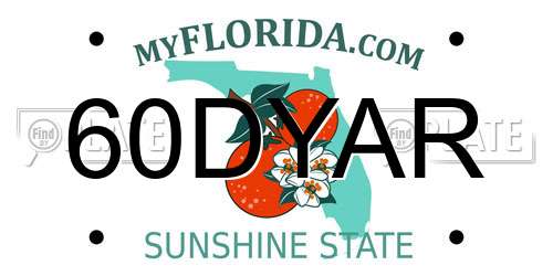 60DYAR Florida License Plate