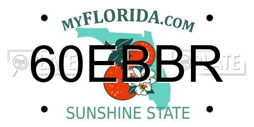 60EBBR Florida License Plate