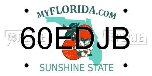 60EDJB Florida License Plate