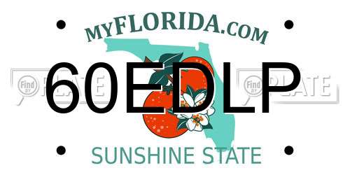 60EDLP Florida License Plate