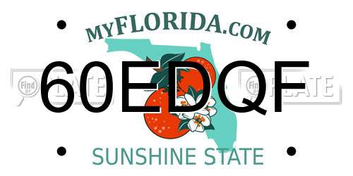 60EDQF Florida License Plate