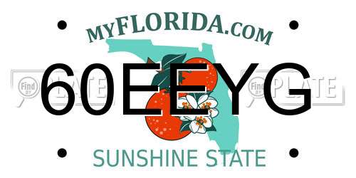 60EEYG Florida License Plate
