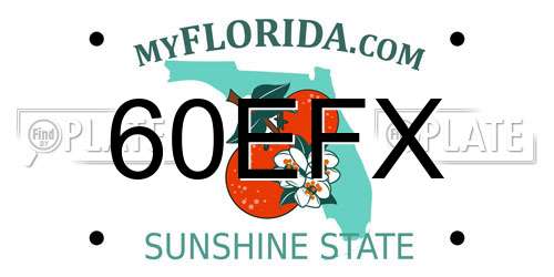 60EFX Florida License Plate