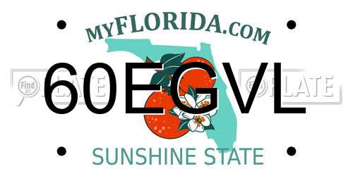 60EGVL Florida License Plate