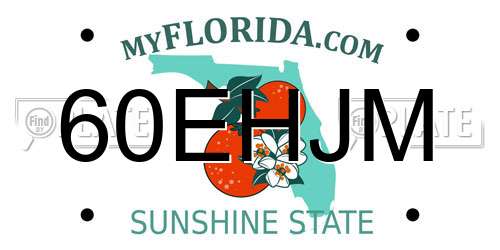60EHJM Florida License Plate