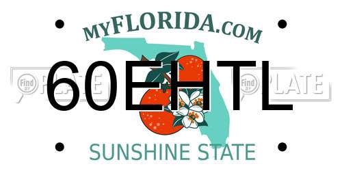 60EHTL Florida License Plate
