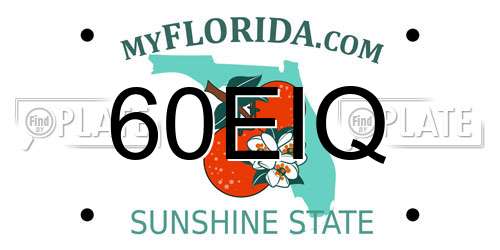 60EIQ Florida License Plate