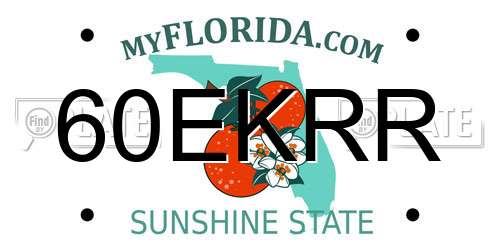 60EKRR Florida License Plate
