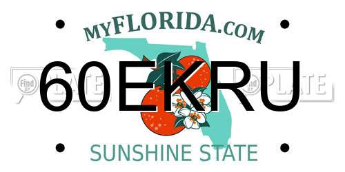 60EKRU Florida License Plate