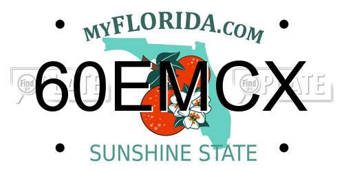 60EMCX Florida License Plate