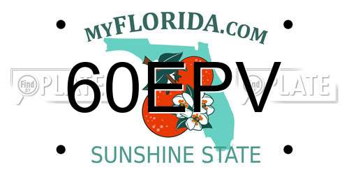 60EPV Florida License Plate